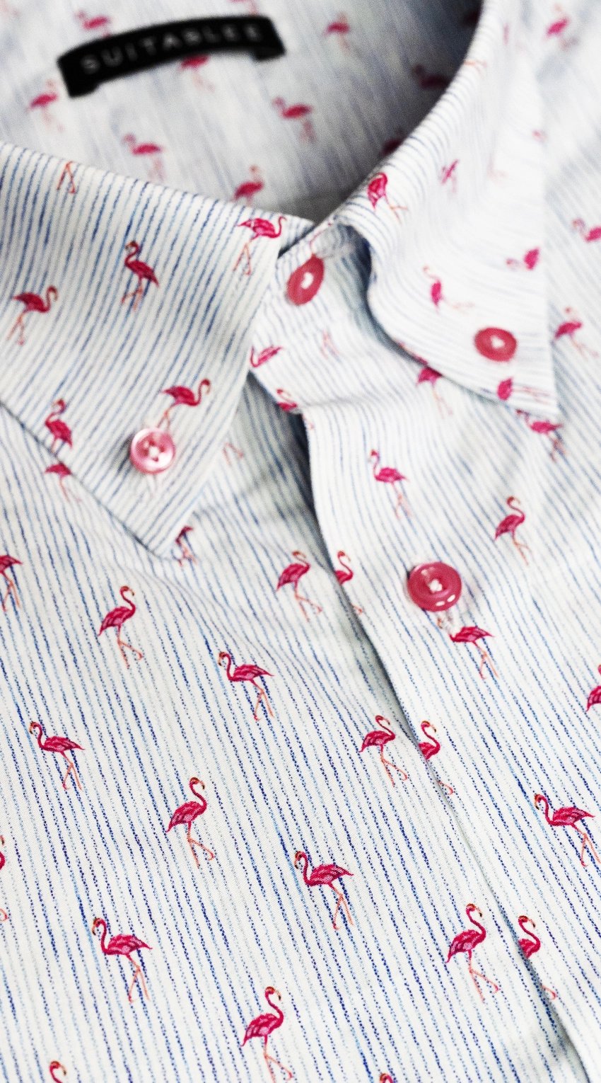 Chemise Rayures Flamant Rose