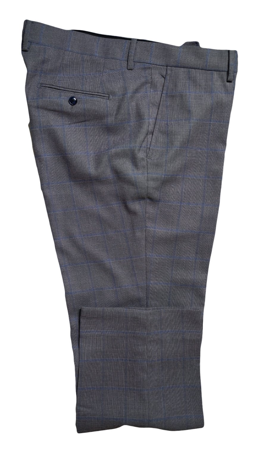 Gray with Blue Windowpane Suit