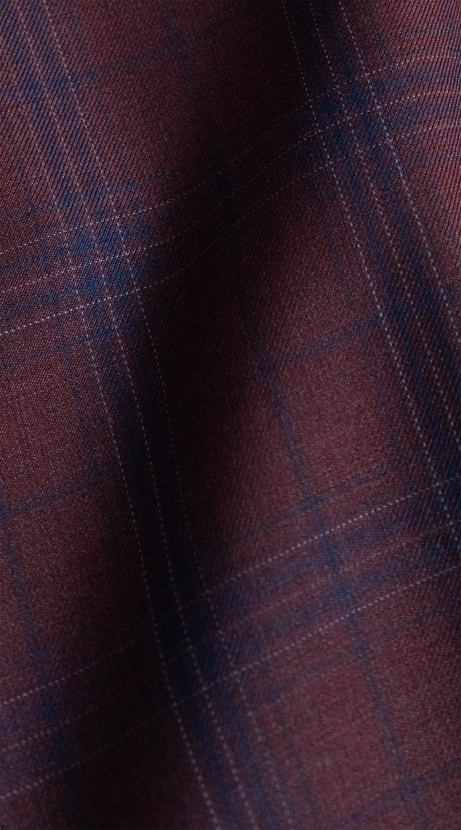 Plum Navy Plaid Wool Suit