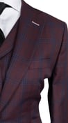 Plum Navy Plaid Wool Suit