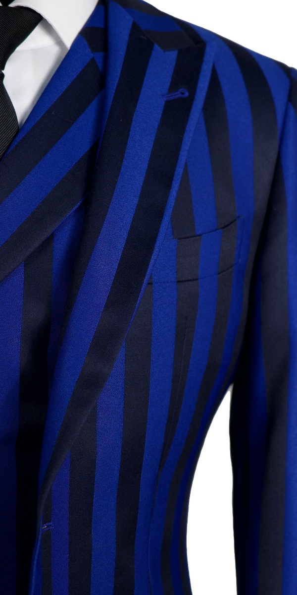 Royal and Navy Blue Stripe Suit