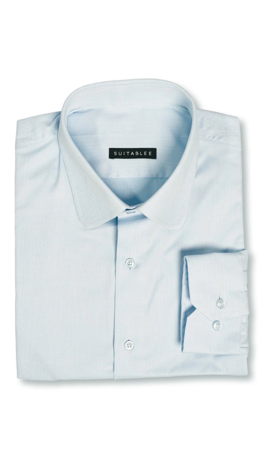 Herringbone Blue Dress Shirt