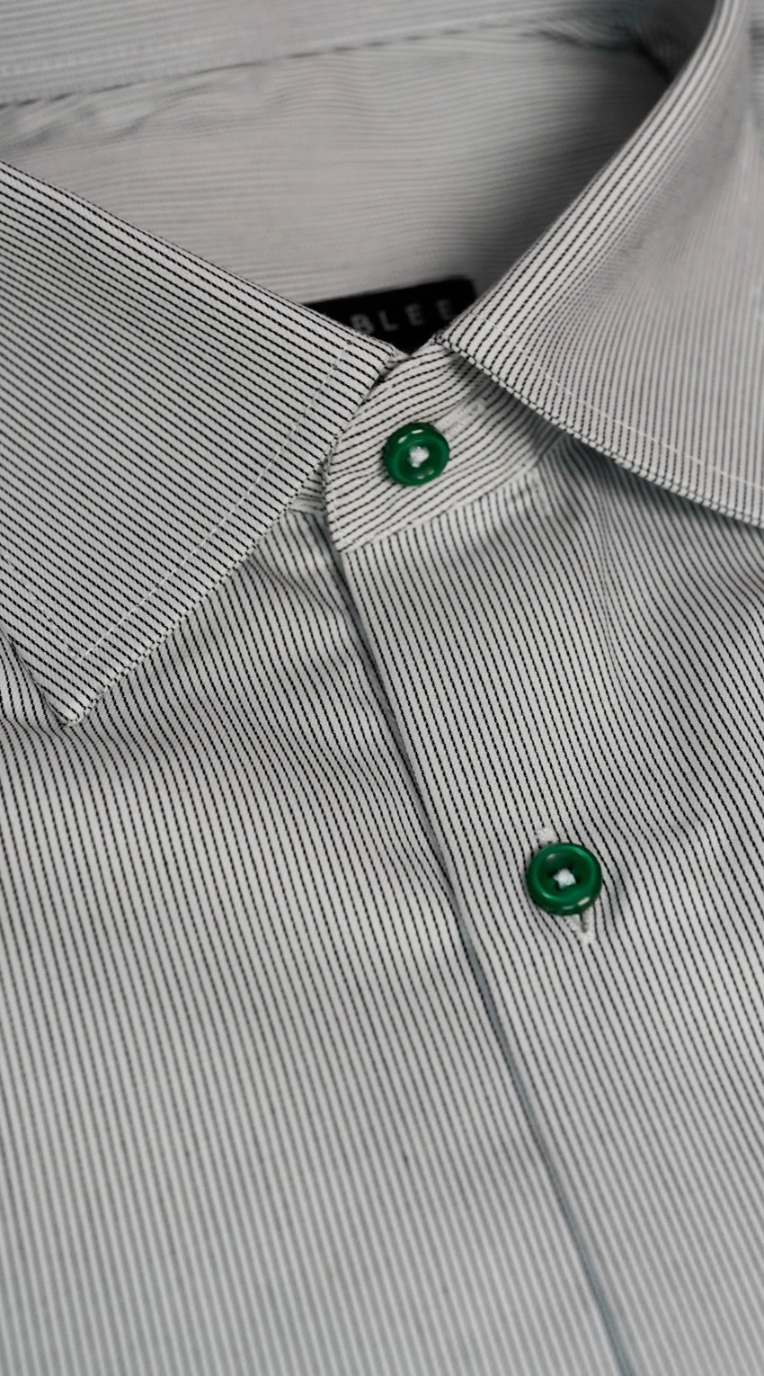 Grey Pinstripe Dress Shirt