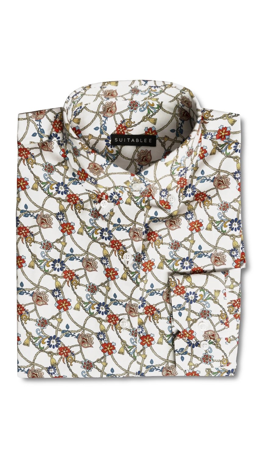 Chemise Habillee Motif Floral Corde