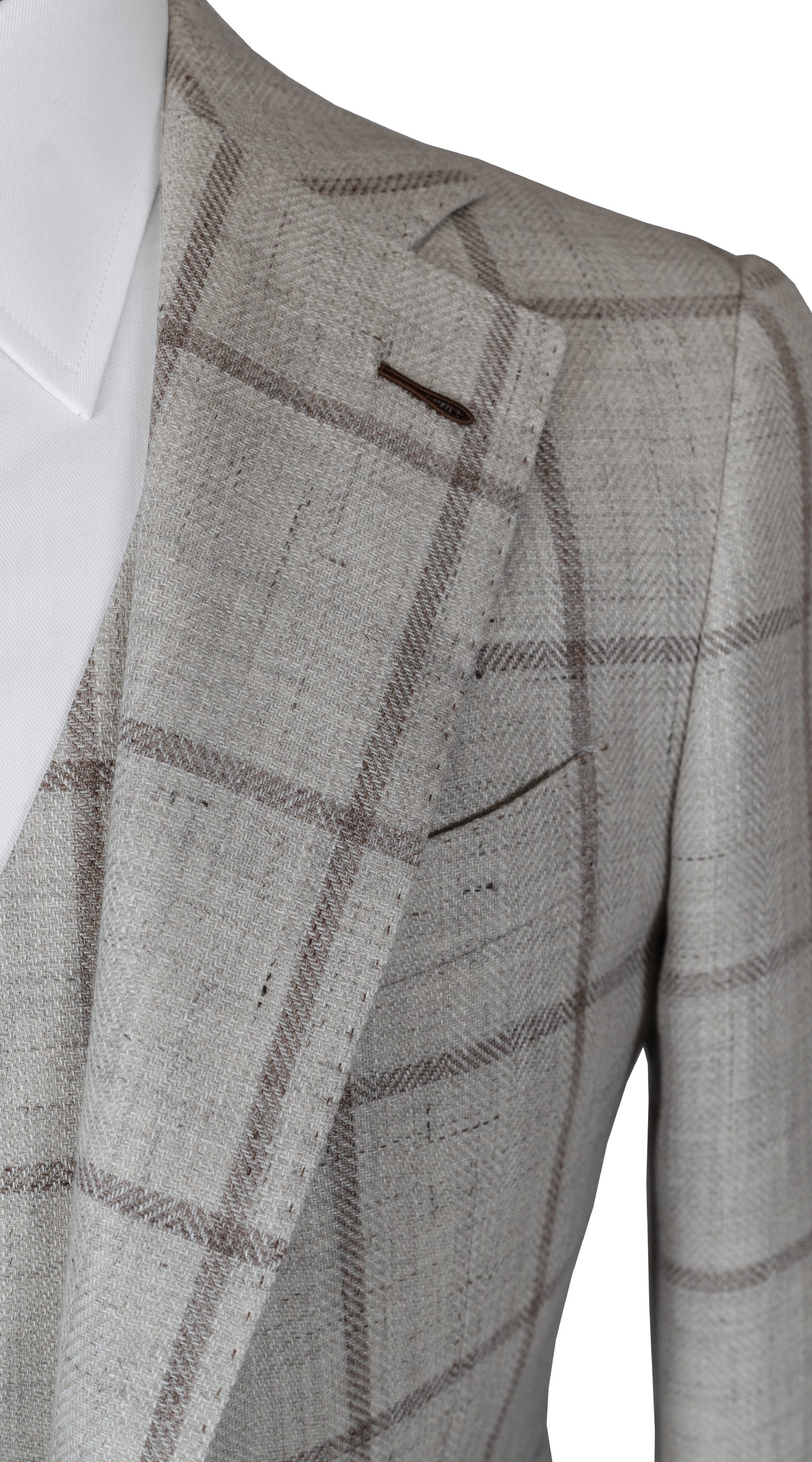 Sandstone Windowpane Wool Suit