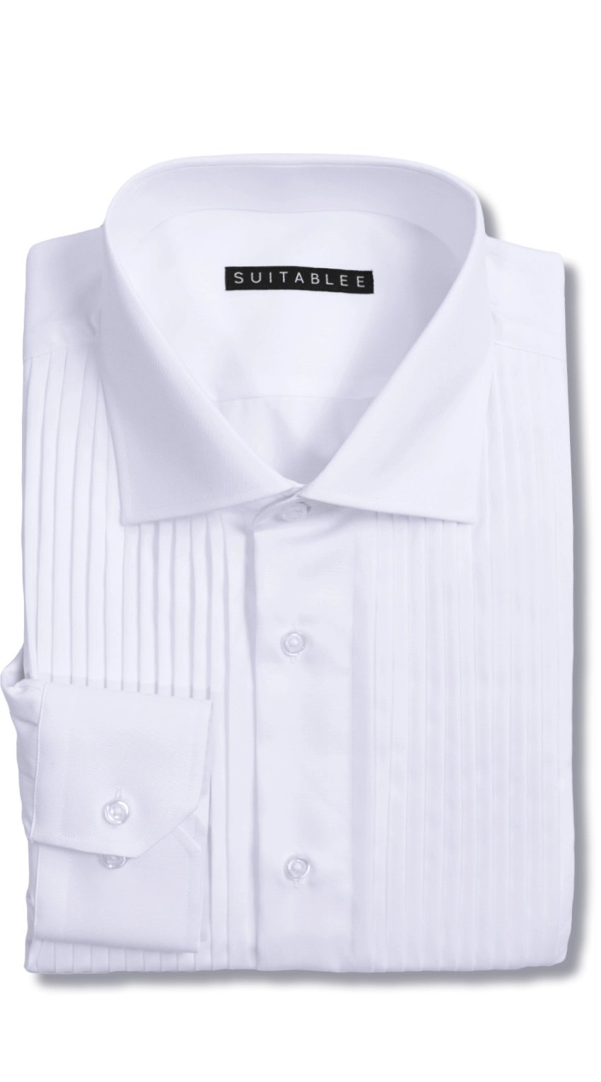 Chemise Blanche Birdseye Plissée 