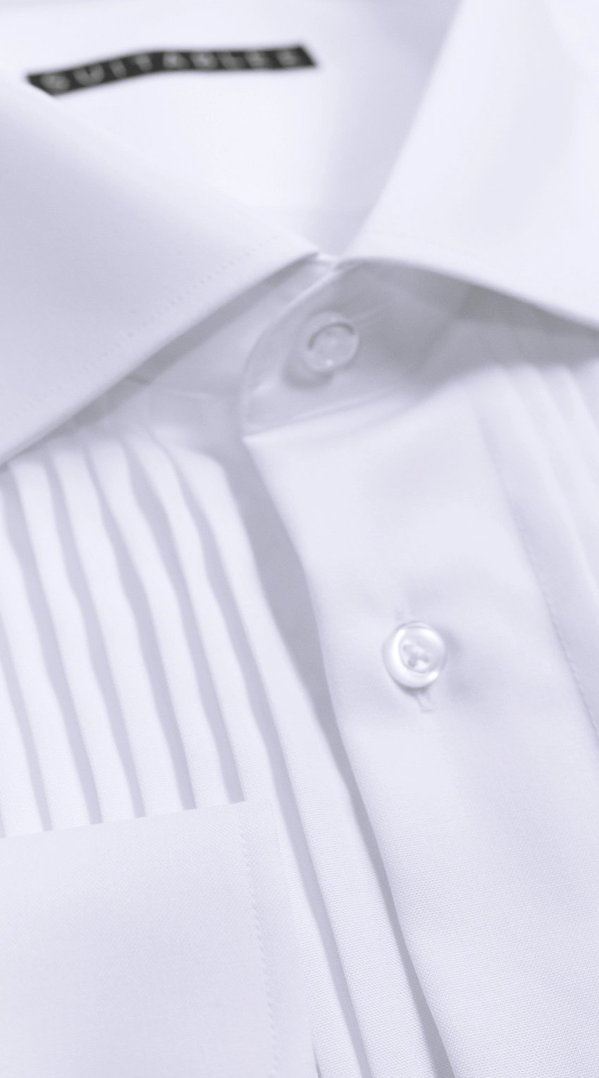 Chemise Blanche Birdseye Plissée 