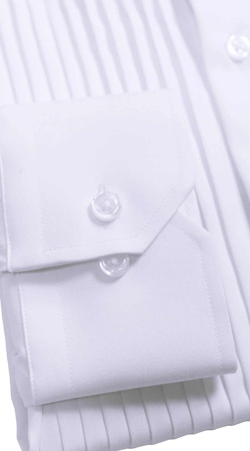 Chemise Blanche Birdseye Plissée 