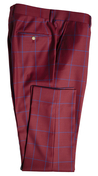 Crimson Red Windowpane Wool Suit
