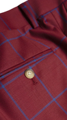 Crimson Red Windowpane Wool Suit