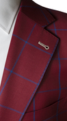 Crimson Red Windowpane Wool Suit