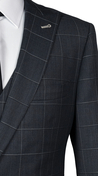 CharBlue Canvas Windowpane Suit
