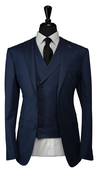 Navy Blue Herringbone Suit