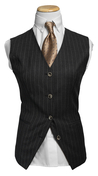 Complet Rayures Charcoal Double Boutonnage
