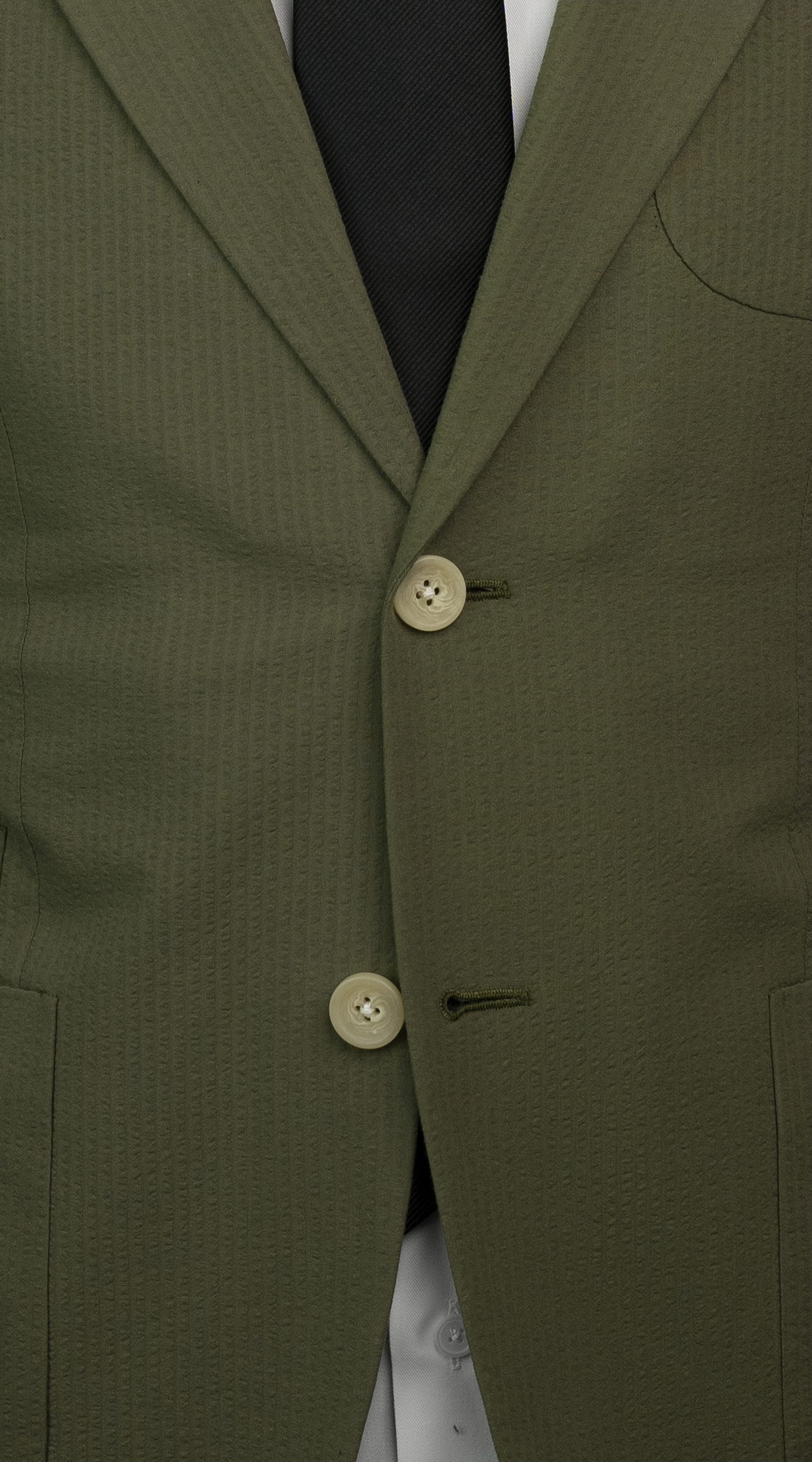 Complet Seersucker Vert Armée