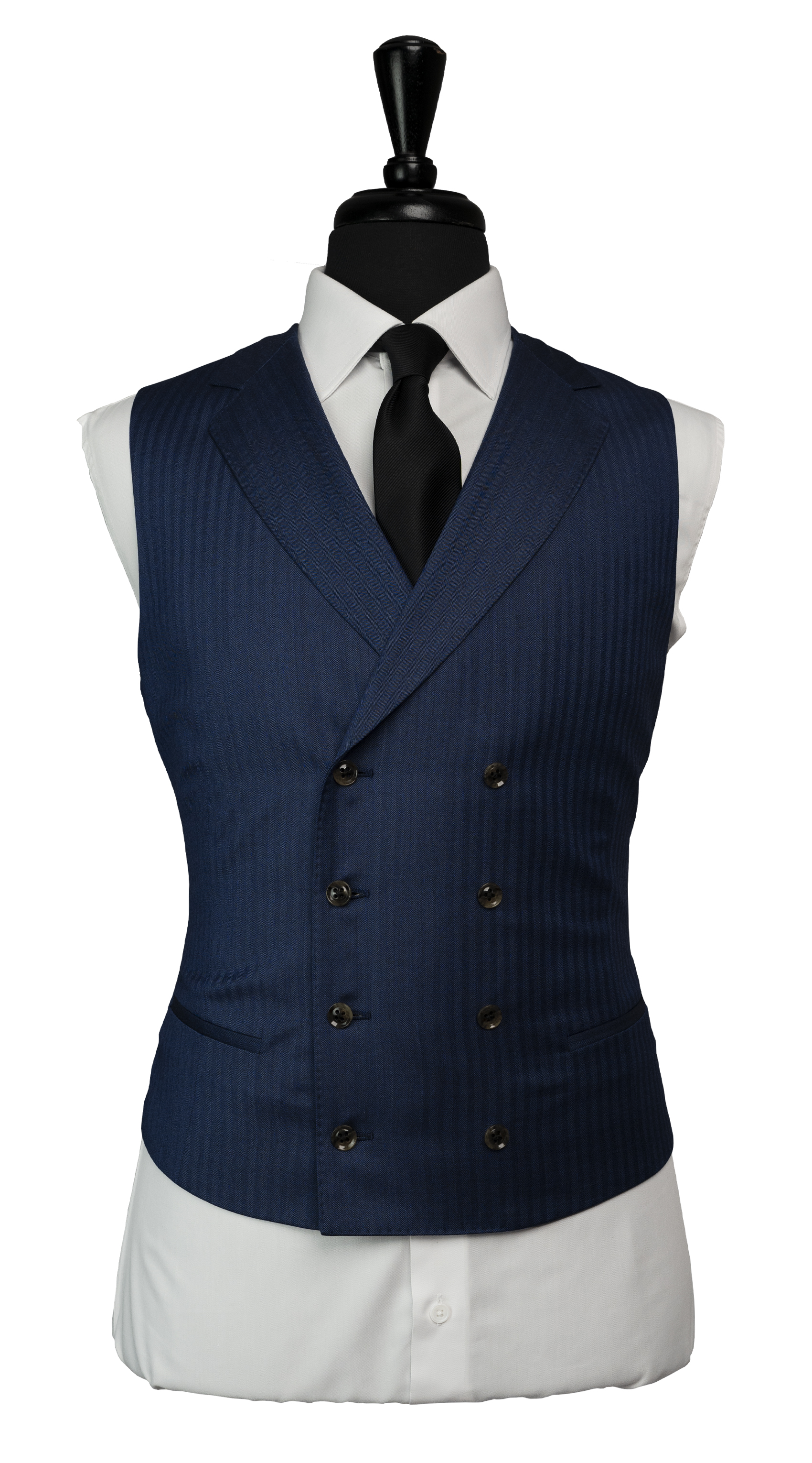 Navy Blue Herringbone Suit
