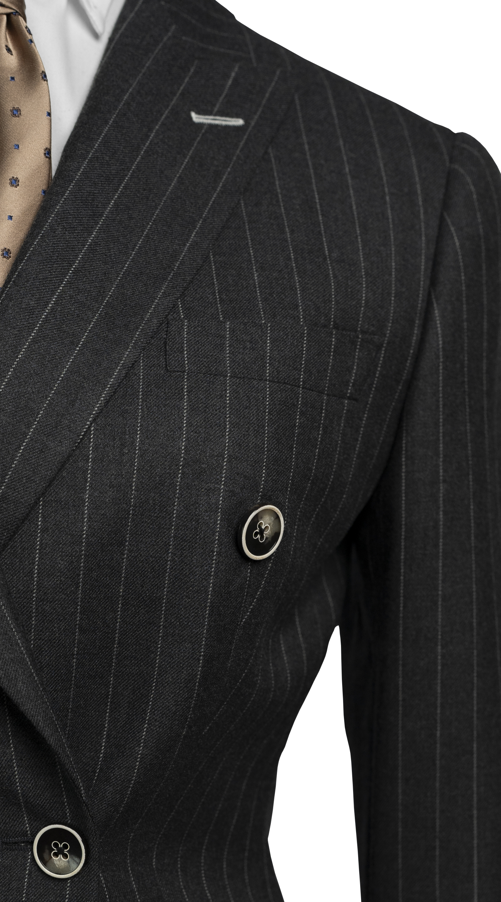 Charcoal Pinstripe Double-Breasted Suit