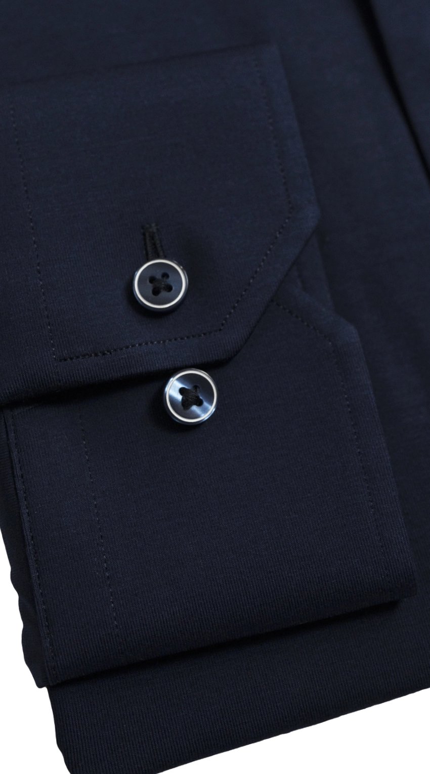 Chemise Stretch Tactile Bleu Marine Foncé 