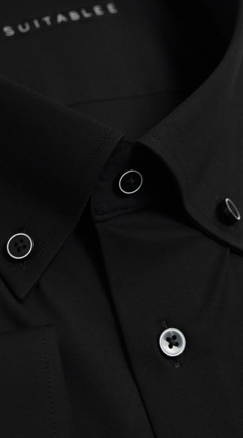Chemise Habillée Stretch Noire Douce Toucher