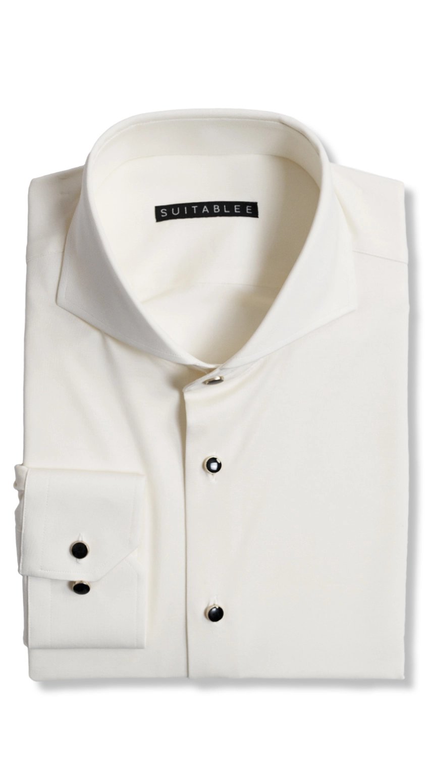 Ivory Soft-Touch Stretch Dress Shirt