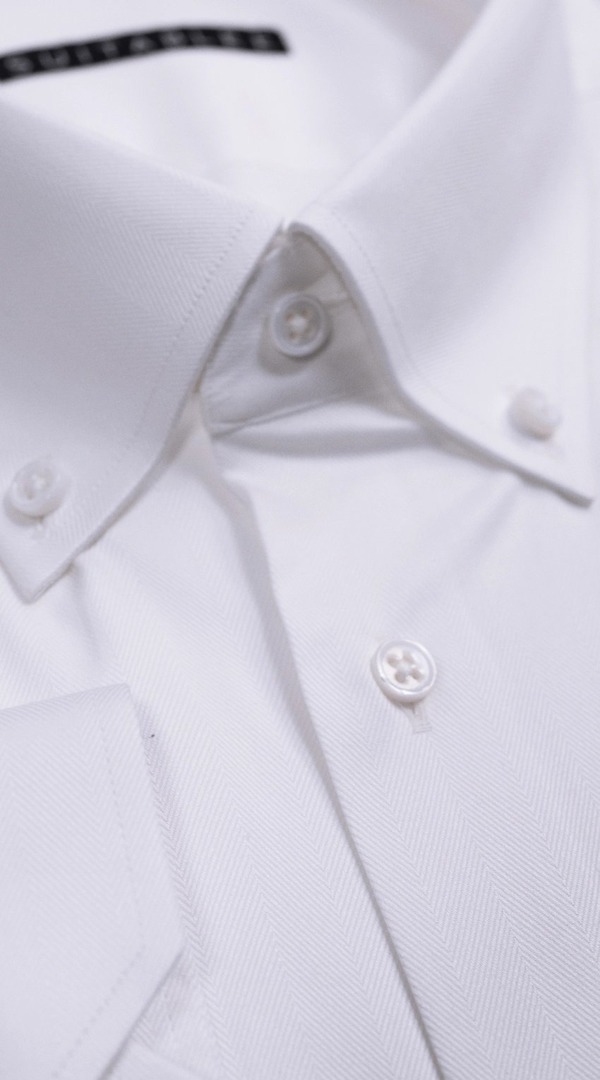Chemise Habillée Blanche Chevrons