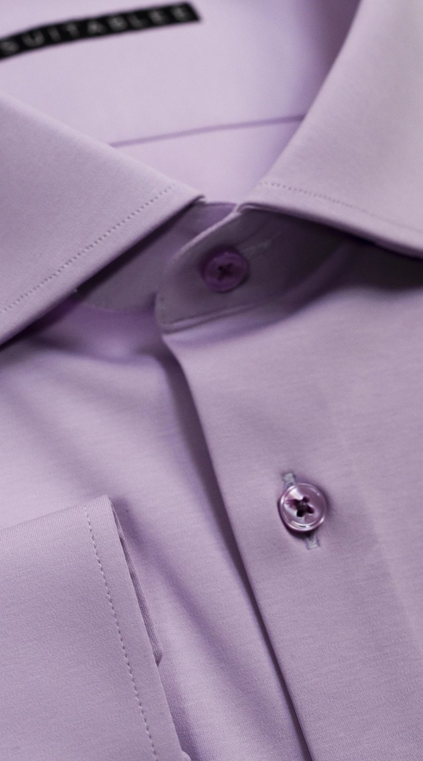 Chemise Habillée Lilas Stretch Ultra-Doux