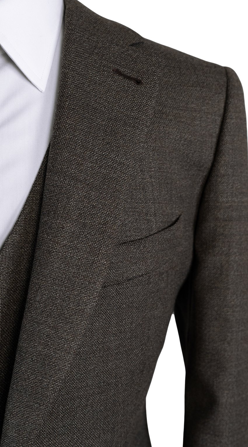 Walnut Brown Textured Wool Suit