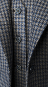 Blue-Grey Houndstooth Wool Suit