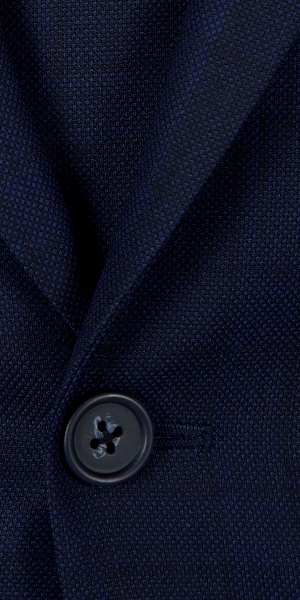 Blue Birdseye Check Wool Suit