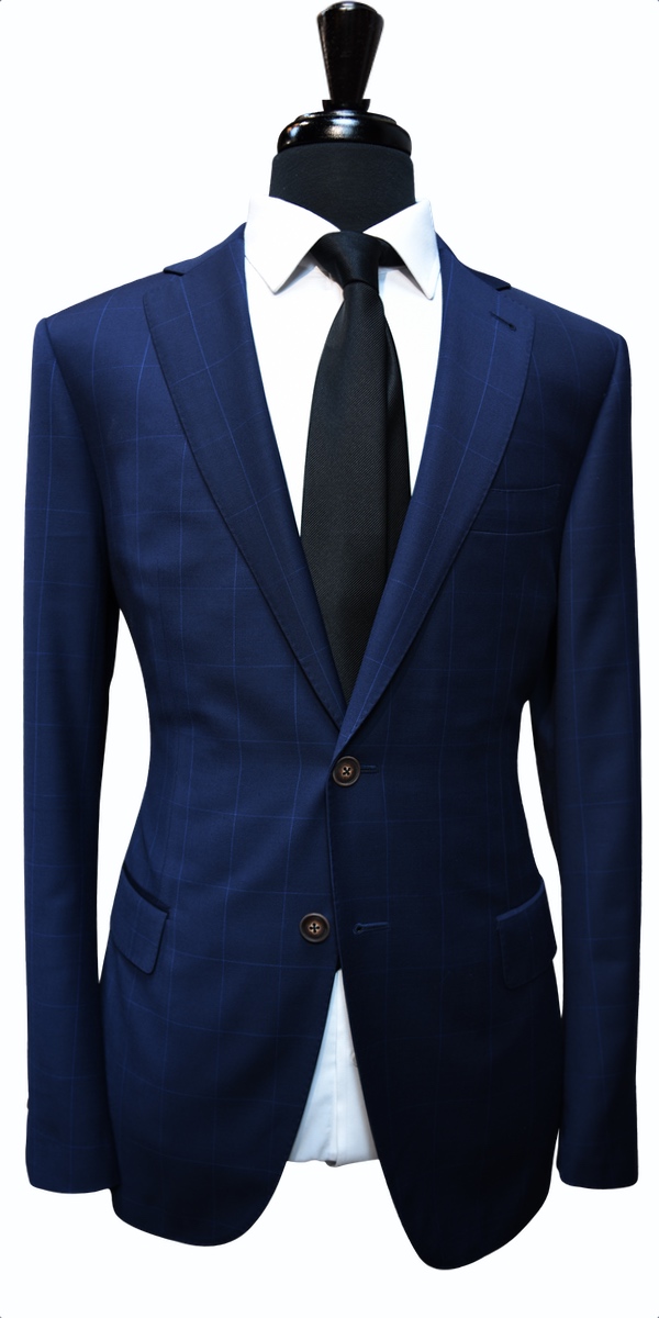 Persian Blue Windowpane Wool Suit