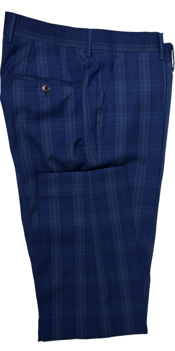 Royal Blue Check Wool Suit