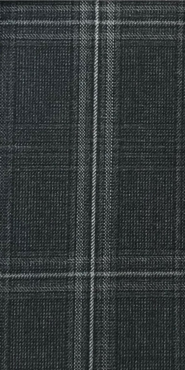 Dark Grey Large Windowpane Wool Suit