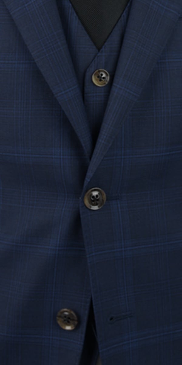 Berry Blue Check Wool Suit