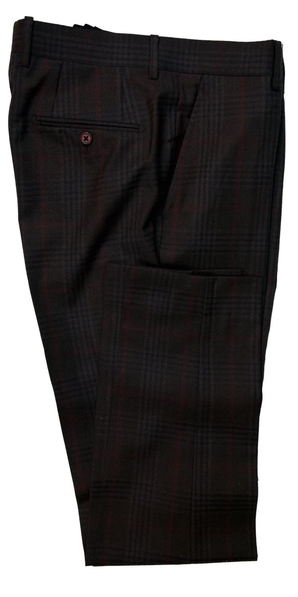 Brown Check Wool Suit