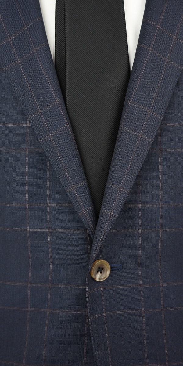 Blueish Charcoal Plaid Wool Suit