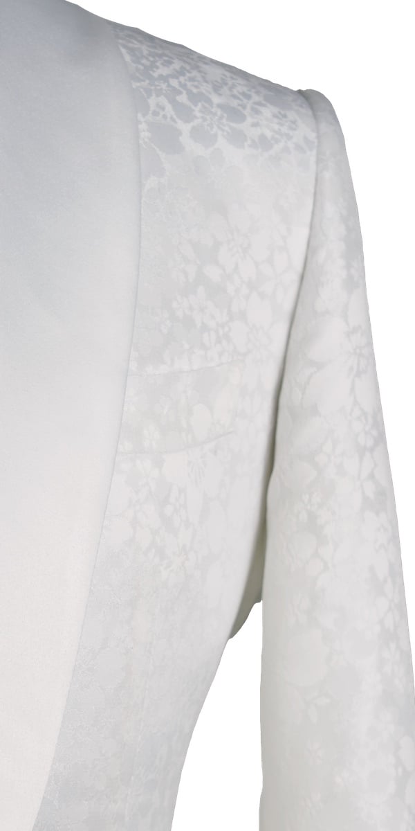 All-White Floral Jacquard Tux
