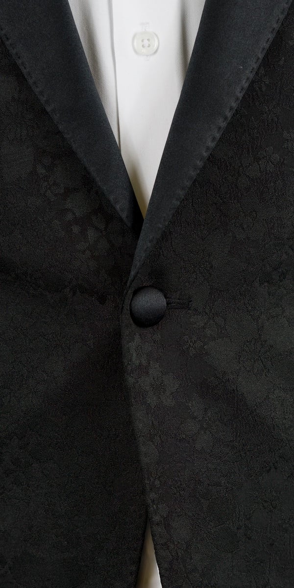 Black Floral Jacquard Tuxedo