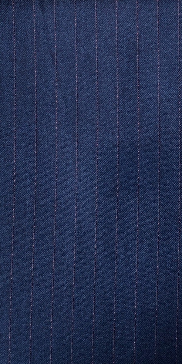 Navy Blue With Orange Pinstripe Wool Suit