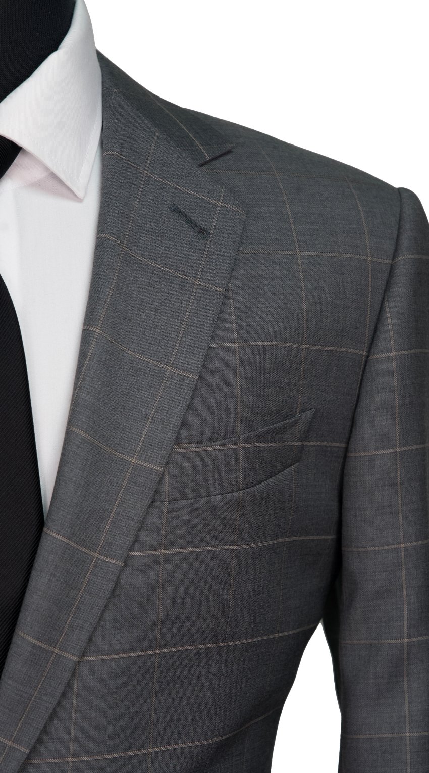 Gray with Beige Windowpane Suit