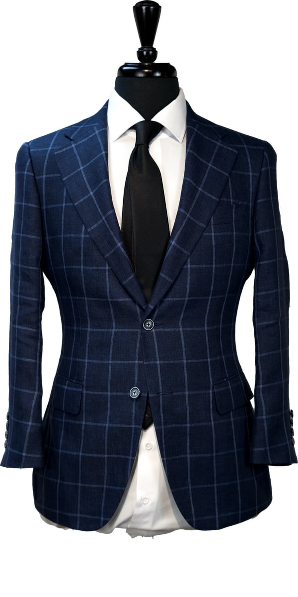 Navy Blue Windowpane Suit