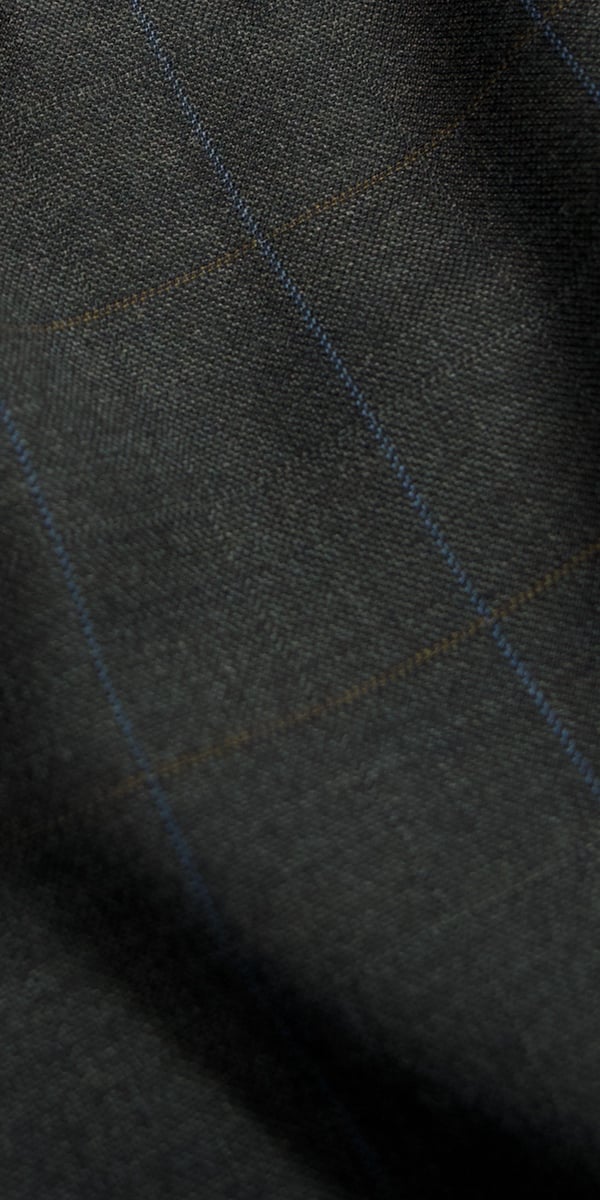 Brown Windowpane Wool Suit