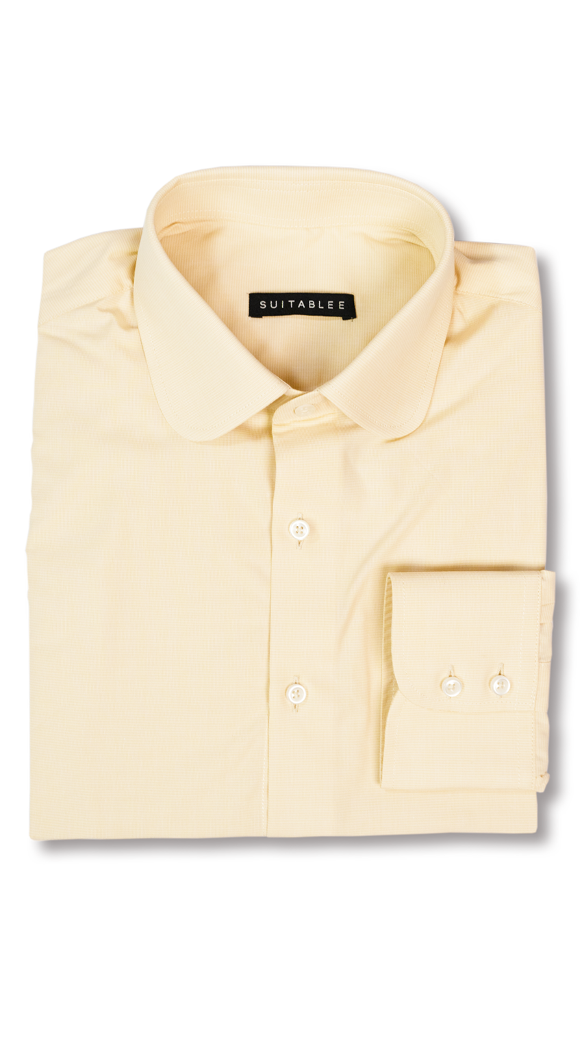 Textured Yellow Dress Shirt