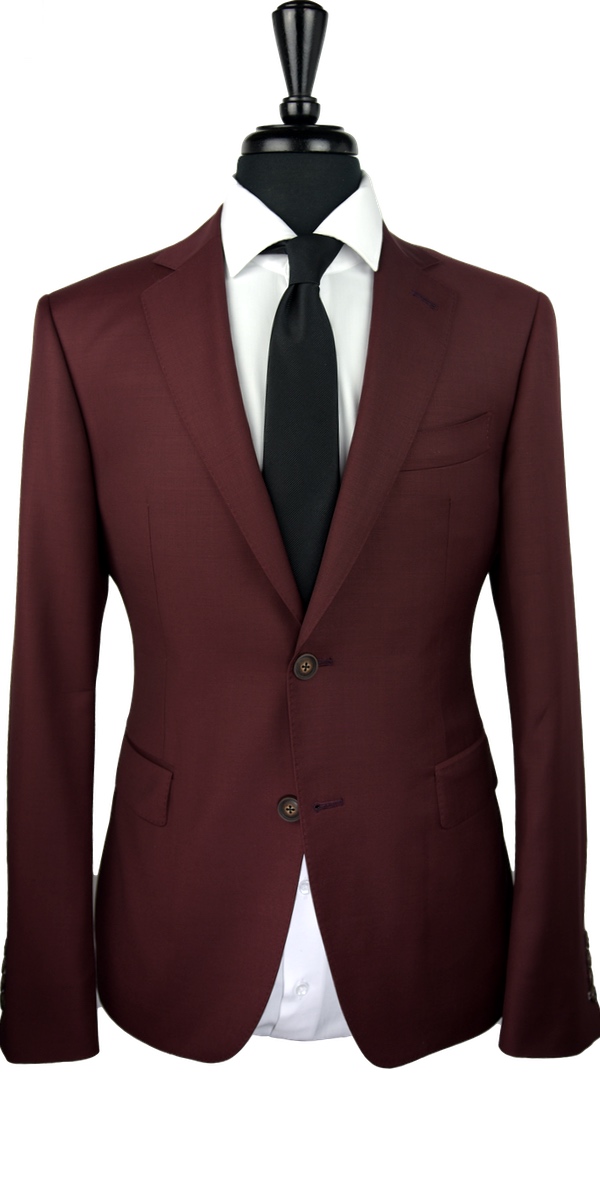 Classic Burgundy Wool Suit