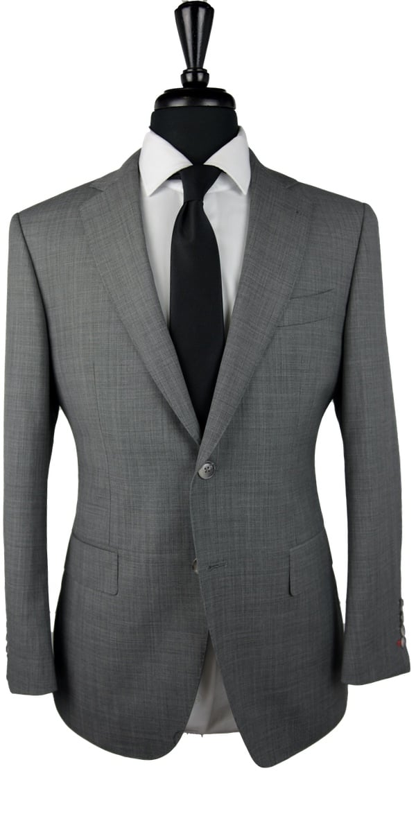 Grey Sharkskin Wool Suit