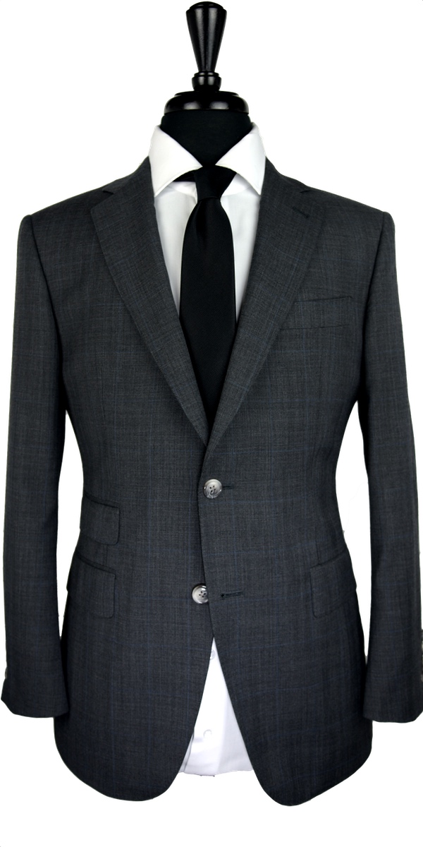 Dark Grey Prince of Wales Wool Suit Dark Grey Prince of Wales Wool Suit