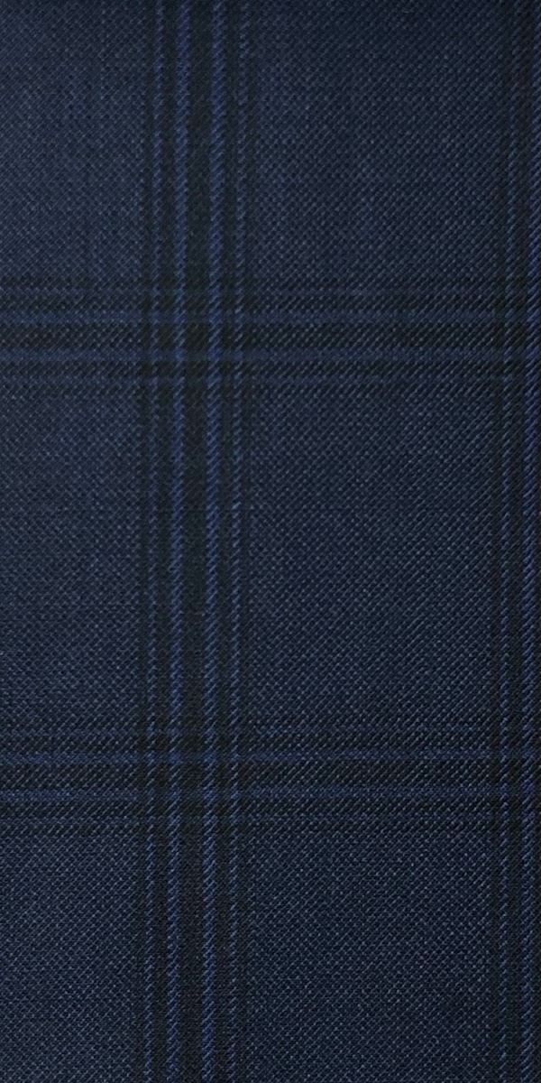 Sapphire Blue Windowpane Wool Suit Sapphire Blue Windowpane Wool Suit