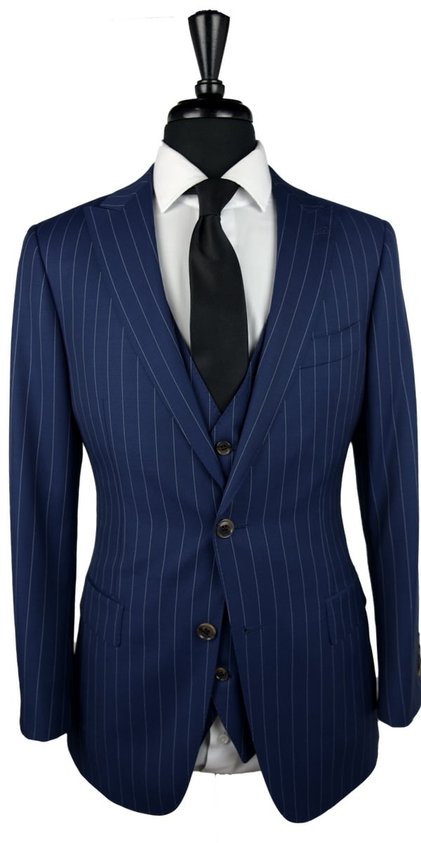 Navy Blue Pinstripe Wool Suit Navy Blue Pinstripe Wool Suit