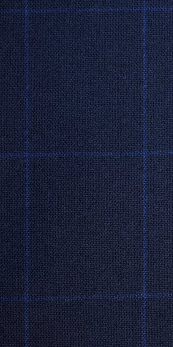 Blue Windowpane Canvas Wool Suit Blue Windowpane Canvas Wool Suit