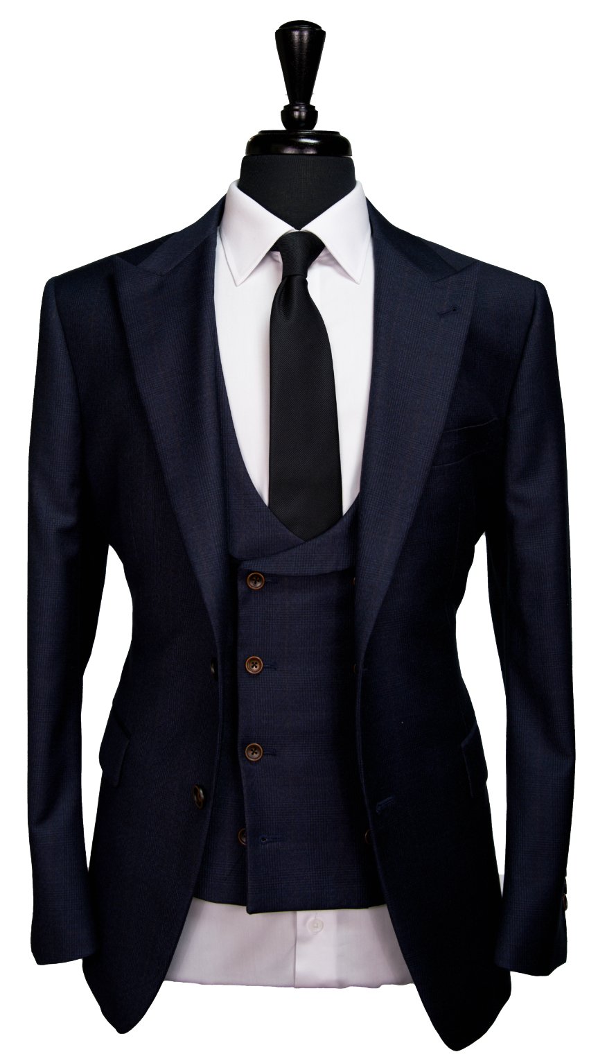 Dark Blue Prince of Wales Suit Dark Blue Prince of Wales Suit