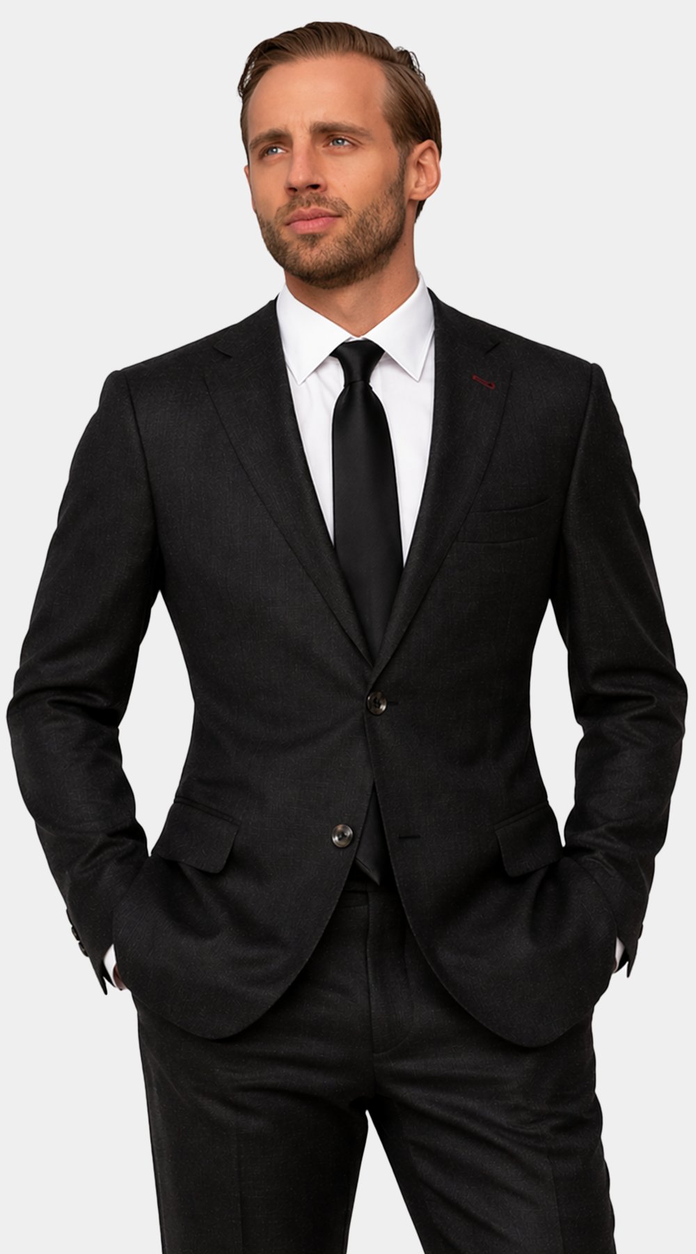 Ash Black Wool Suit